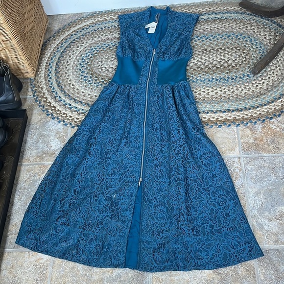 Anthropologie The Tommie Cap-Sleeve Front-Zip Shirt Dress Lace Edition Sz XS NWT - Picture 9 of 13